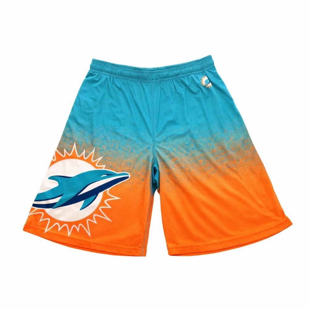 FOCO Miami Dolphins Gradient Big Logo Training Shorts Mens Medium
